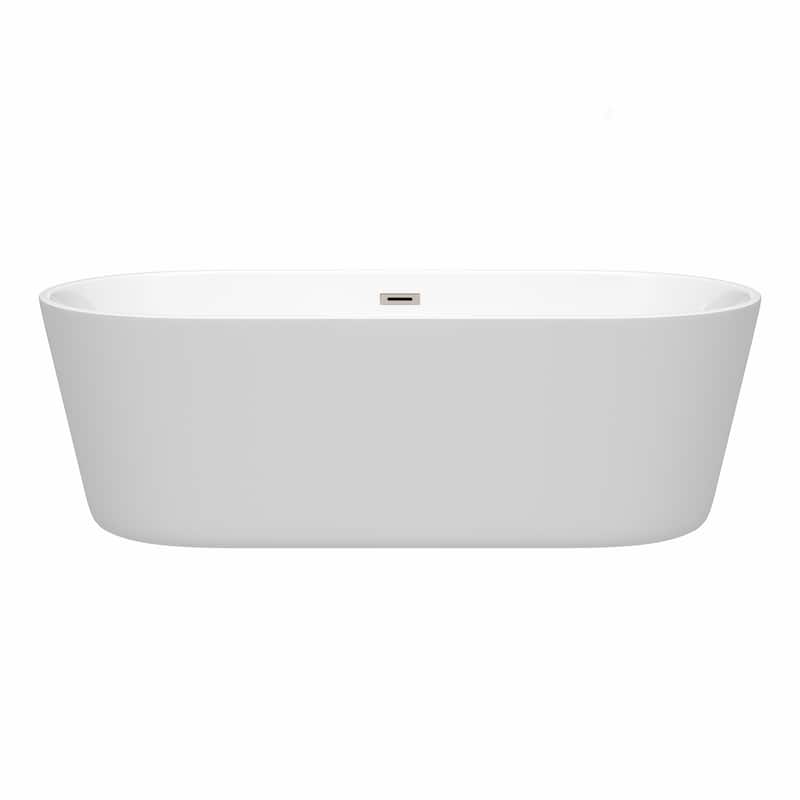 Wyndham Collection Carissa 71-inch White Freestanding Soaking Bathtub