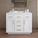 Option White / Giotto Quartz Top / Brushed Gold Hardware