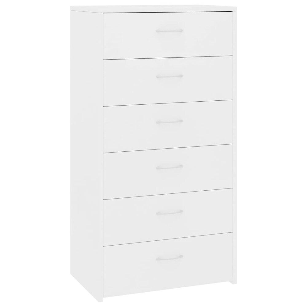 vidaXL  Sideboard with 6 Drawers White 23.6"x13.4"x37.8" Chipboard (White)