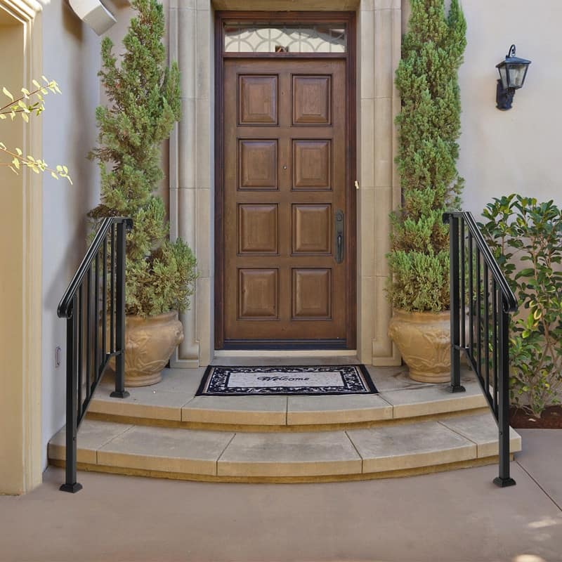Black Outdoor Iron Handrail