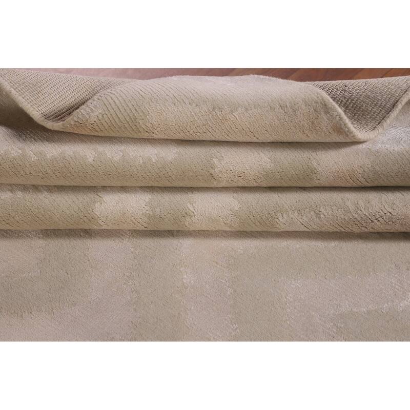 Chevron Style Modern Indian Area Rug Hand-Knotted Wool Carpet - 6'0"x 8'9"