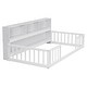 preview thumbnail 50 of 66, Wooden bed floor bed with bedside bookcase and shelves