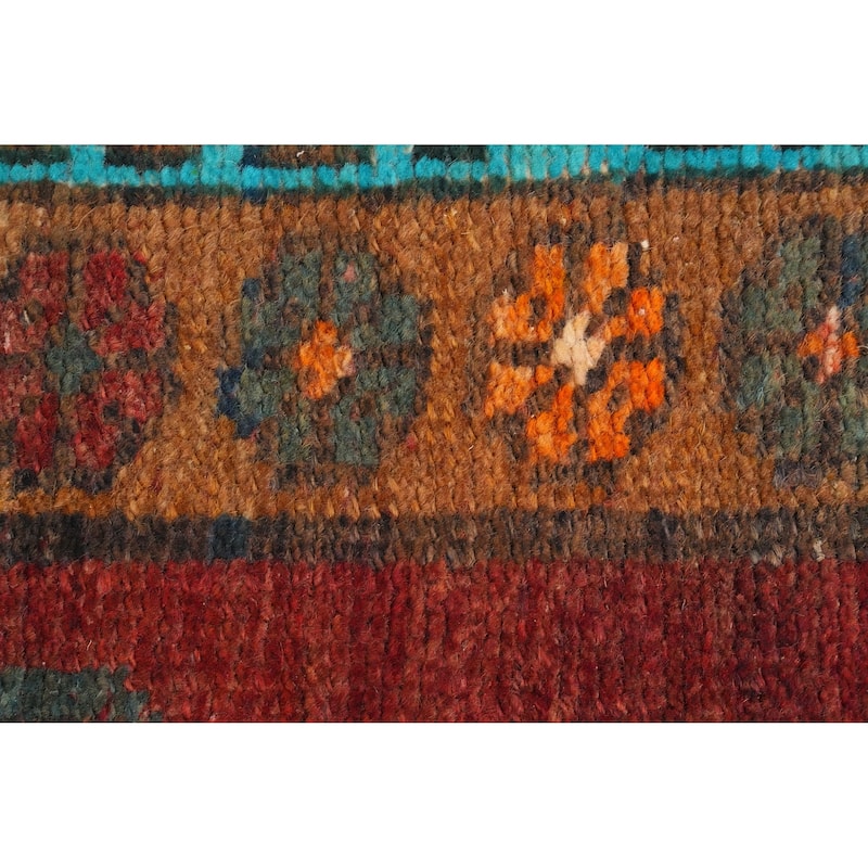 Hand Knotted Oriental 100% Wool Carpet Traditional Tribal Red Ardebil Runner Rug - 12' 6'' X 3' 8''