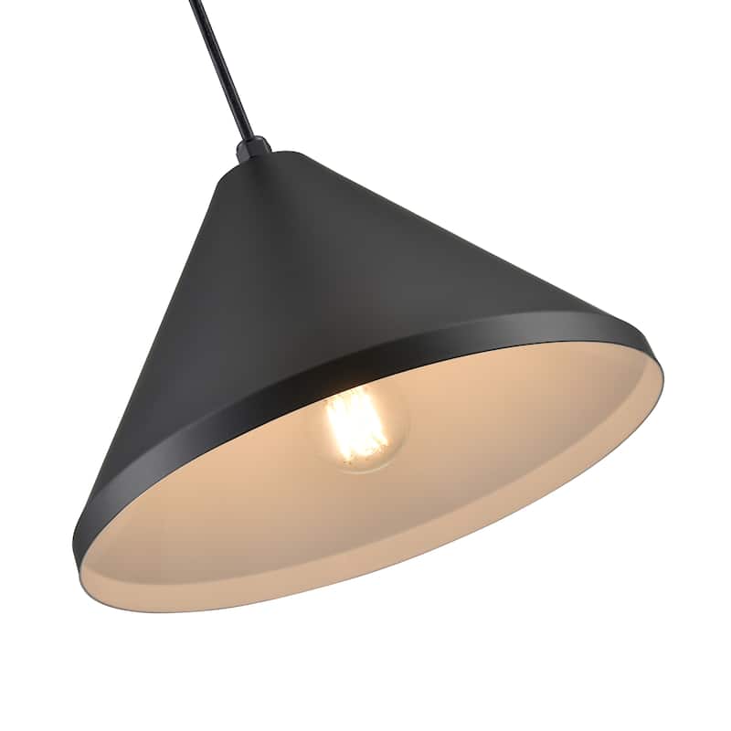 R Series 1-Light Cord Wide Cone Satin Black