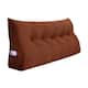 WOWMAX Large Reading Wedge Headboard Pillow for Bed Rest Back Support - Queen - Brown