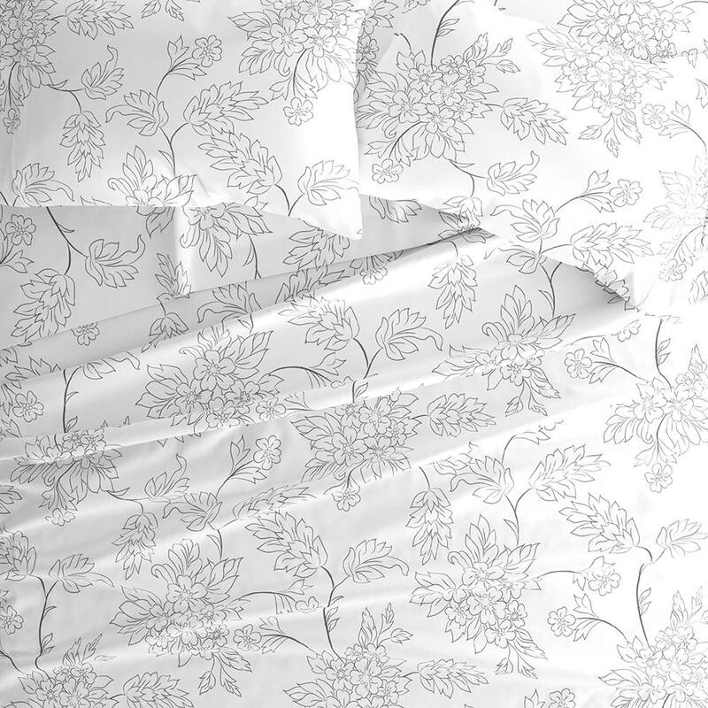 Becky Cameron 4-piece Deep Pocket Vine Pattern Bed Sheet Set