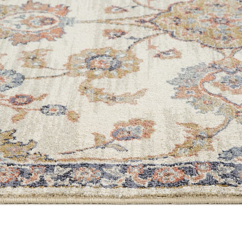 Julia Traditional Floral Area Rug - 2' x 7'10" - Ivory