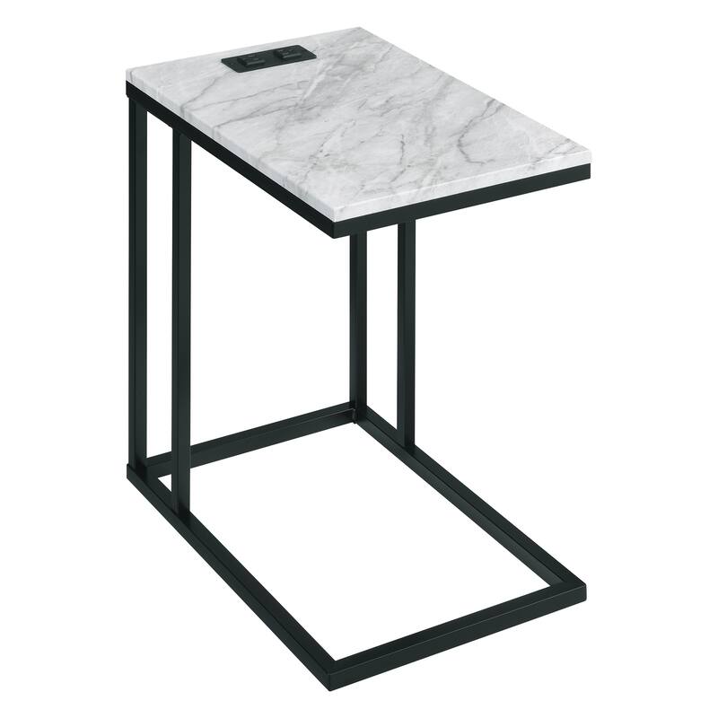 OS Home and Office Furniture Norwich CTable with Black Base and White