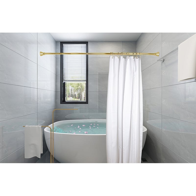 Utopia Alley Deco Flat Double Roller Shower Curtain Hooks, Gold