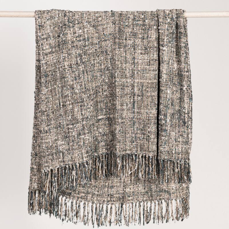 Villa by Classic Home Recycled Cotton Blend 50x70 Woven Throw Blanket