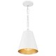 preview thumbnail 5 of 6, Alston 2 Light Matte White & Antique Gold Chandelier - 10'' W x 13.88'' H