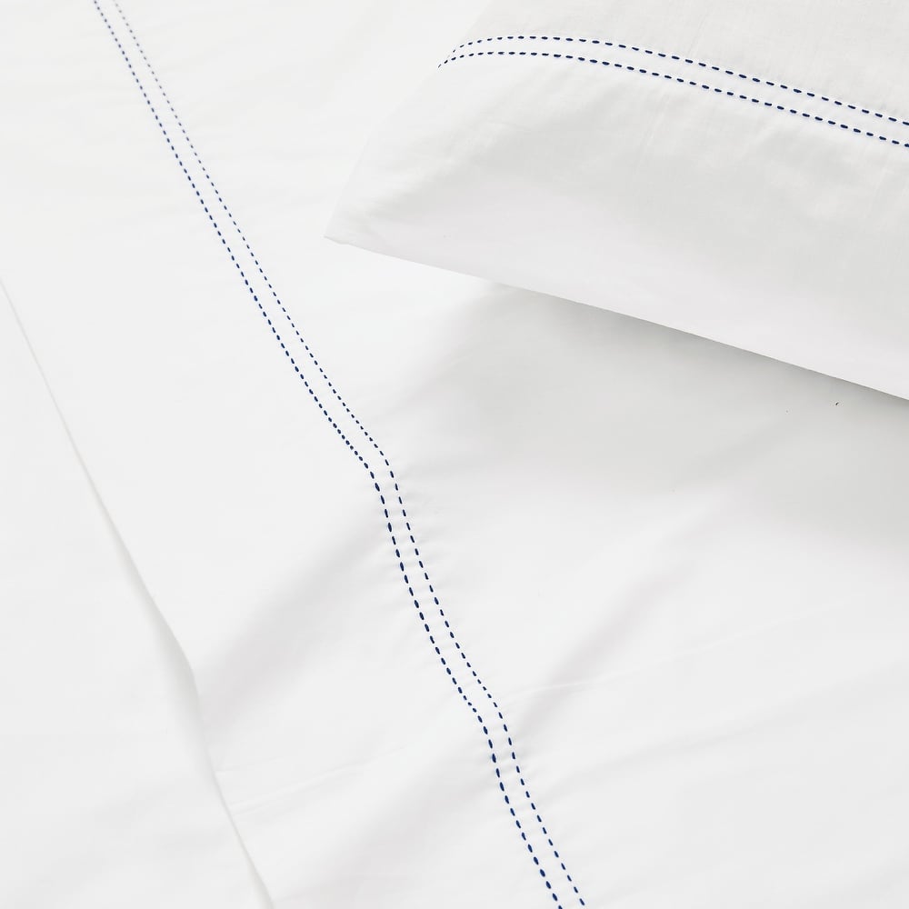 SCOUT Pick Stitch Cotton Percale Sheet Set