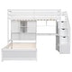 preview thumbnail 23 of 32, Twin over Twin Bunk Bed with Built-in Desk and Storage Staircase, L-Shaped Bunk Bedframe with Storage Compartments and Shelves