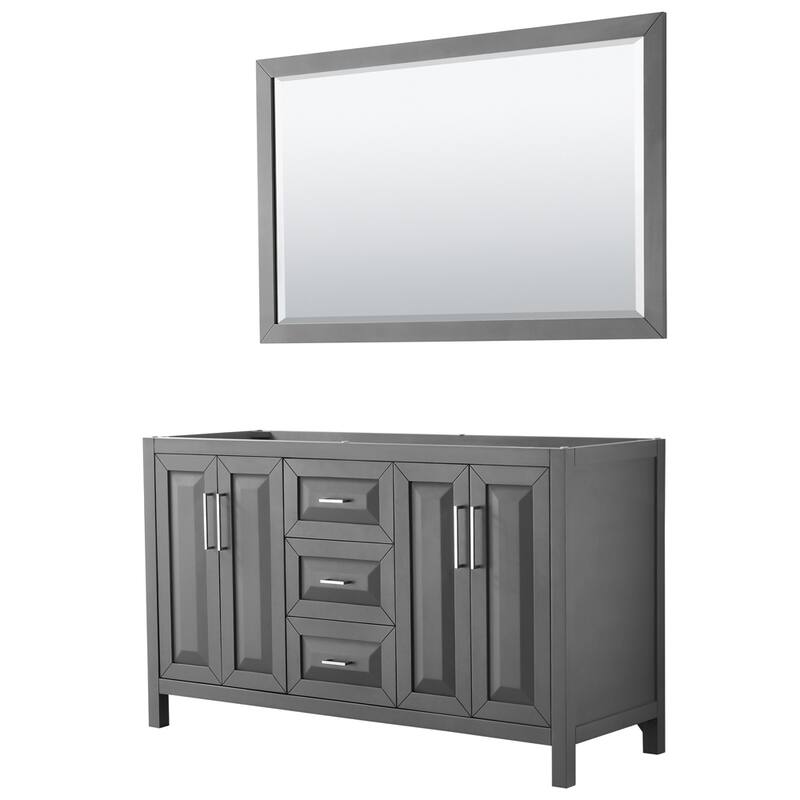Daria 60-inch Double Vanity, No Top, 58-inch Mirror
