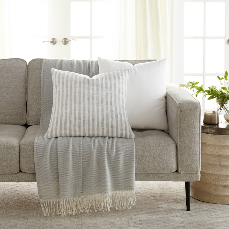 2-Pack Yarn-Dyed Patterns Decor Throw Pillows in Yarn-Dyed Bengal Stripe / Solid