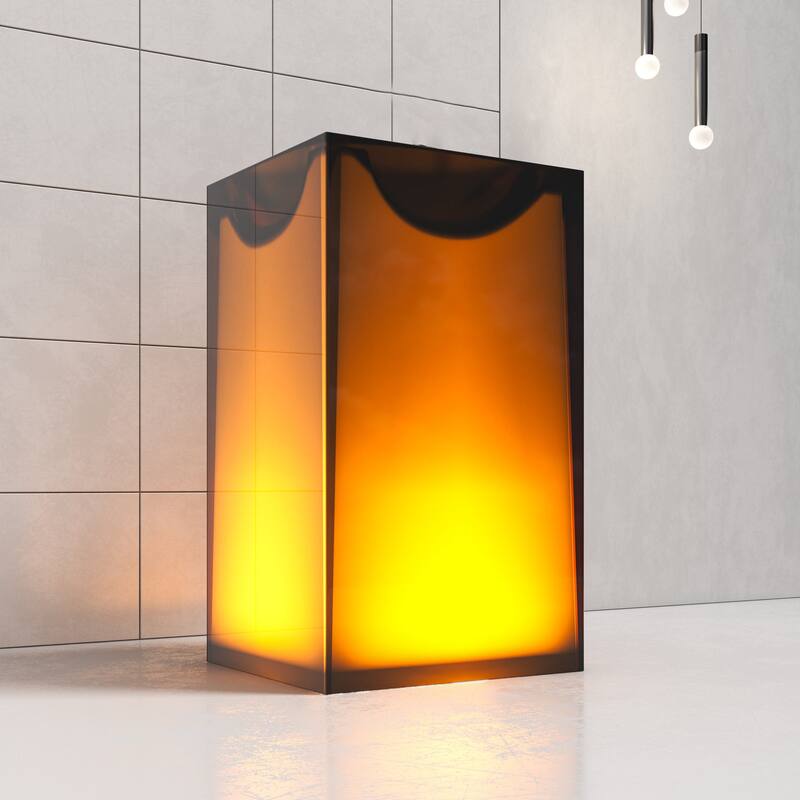 Vanity Art 33.5" Height Stone Resin Pedestal Freestanding Bathroom Sink Hand Wash Basin - 19.69" L x 17.72" W x 33.46" H