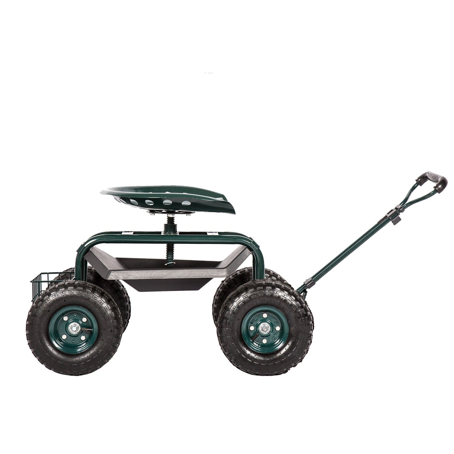 Patio Wagon Scooter for Planting Indigo ABDQPC Garden Cart with Seat Rolling Garden Seat with Extendable Steer Handle Tool Tray and Storage Basket Garden 
