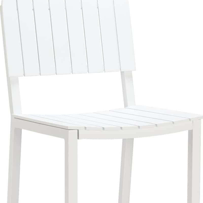 HomeRoots 30" White Aluminum Outdoor Bar Height Chair