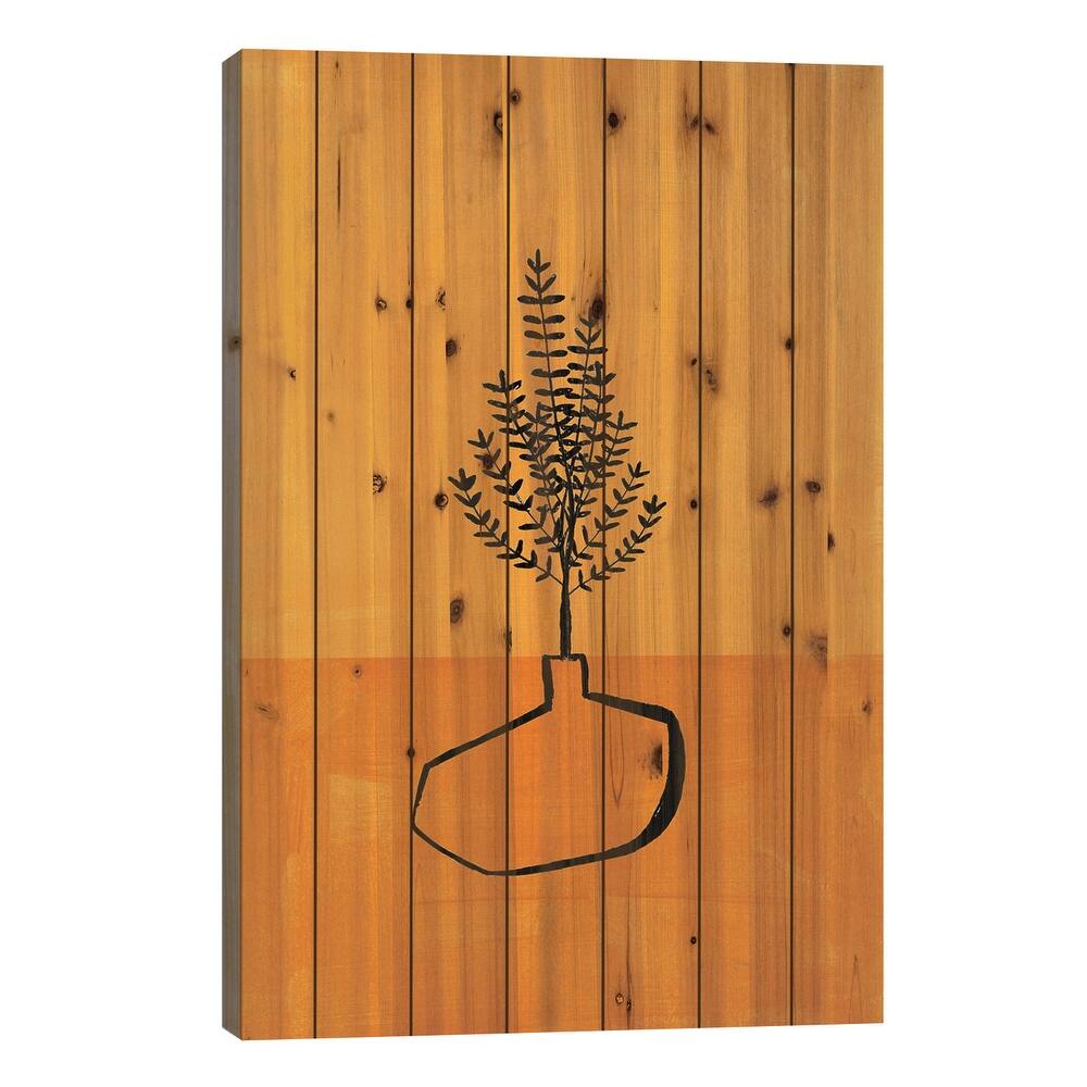 Antique Yellow Vase Print On Wood by EnShape - Multi-Color