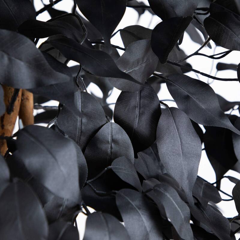 7-ft Artificial Hallloween Black Ficus Tree with Natural Trunk