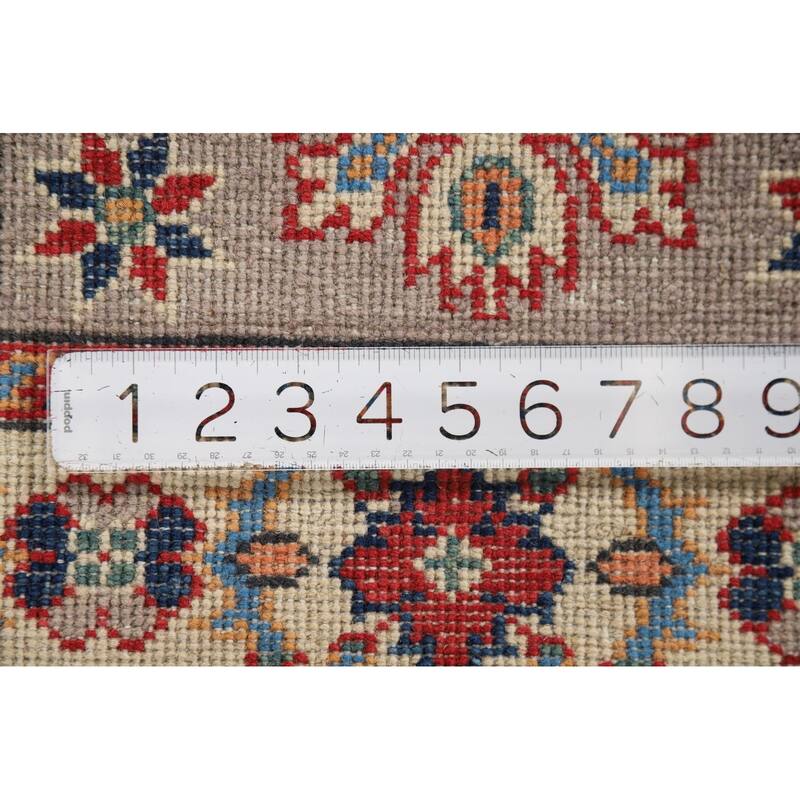Gray Kazak Oriental Foyer Rug Hand-Knotted Wool Carpet - 2'1" x 3'1"