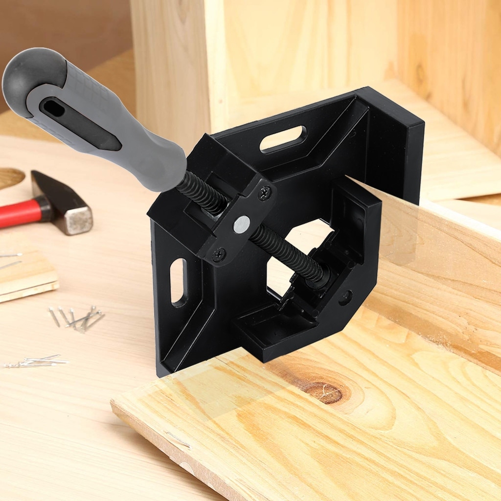 Right Angle Clamp, [2 PACK] Single Handle 90°Aluminum Alloy Corner Clamp,  Right Angle Clip Clamp Tool Woodworking Photo Frame Vise Holder with