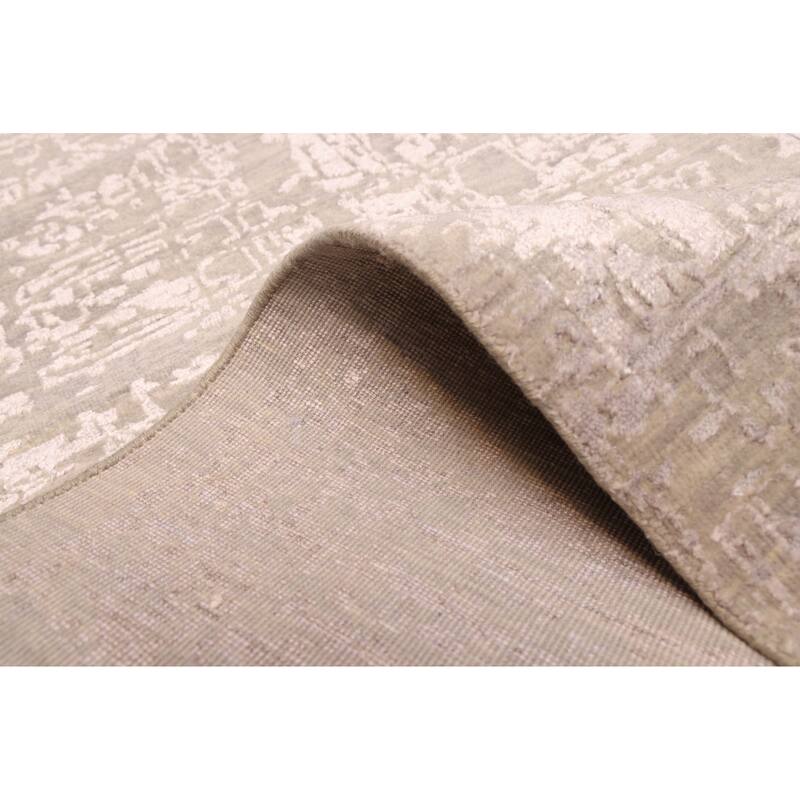 ECARPETGALLERY Hand-knotted Legacy Taupe Silk, Wool Rug - 2'7 x 7'11