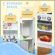 preview thumbnail 8 of 7, Qaba Play Kitchen, Pretend Kids Kitchen Playset with Play Phone, Chalkboard, Towel Rack, Ice Maker, Storage Space & Microwave