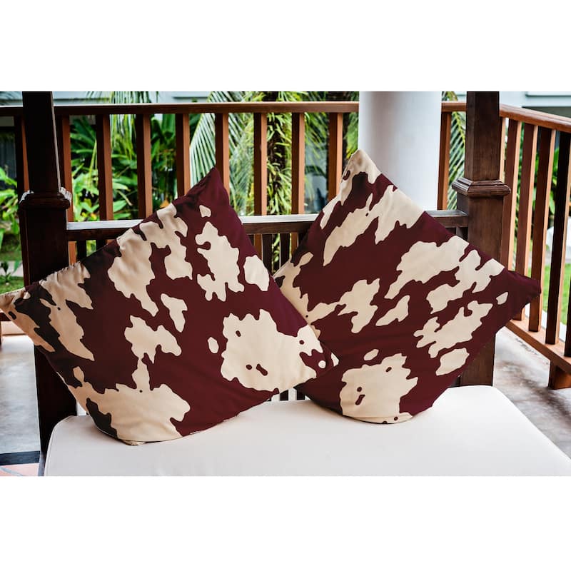 Moo Print Indoor/Outdoor Throw Pillow
