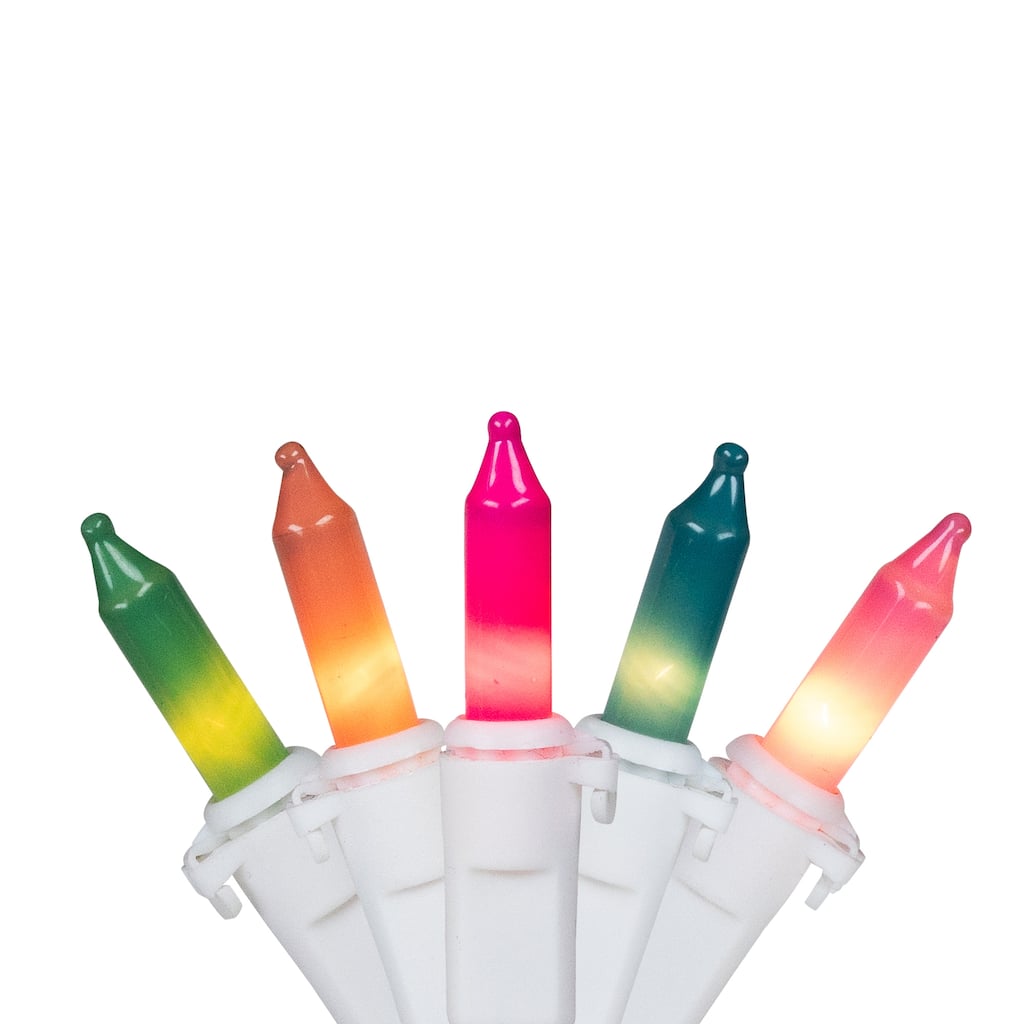 Pastel Mini Christmas Light Set - Multi-Color - 10' White Wire - 50ct