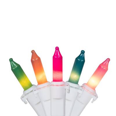 Mini Pastel Christmas Light Set - Multicolor - 20' White Wire - 100ct
