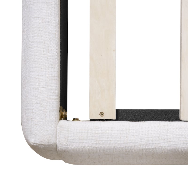 Christopher Knight Home - Naomi Modern Linen Upholstered King Platform Bed with Pillow-Back Headboard