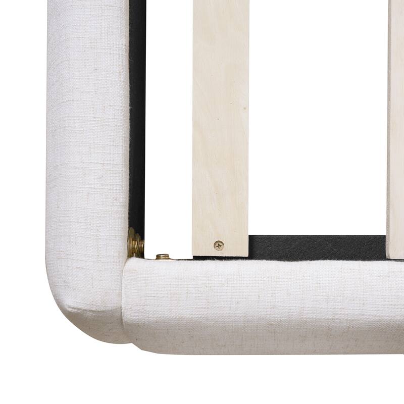 Christopher Knight Home - Naomi Modern Linen Upholstered Platform Bed with Pillow-Back Headboard