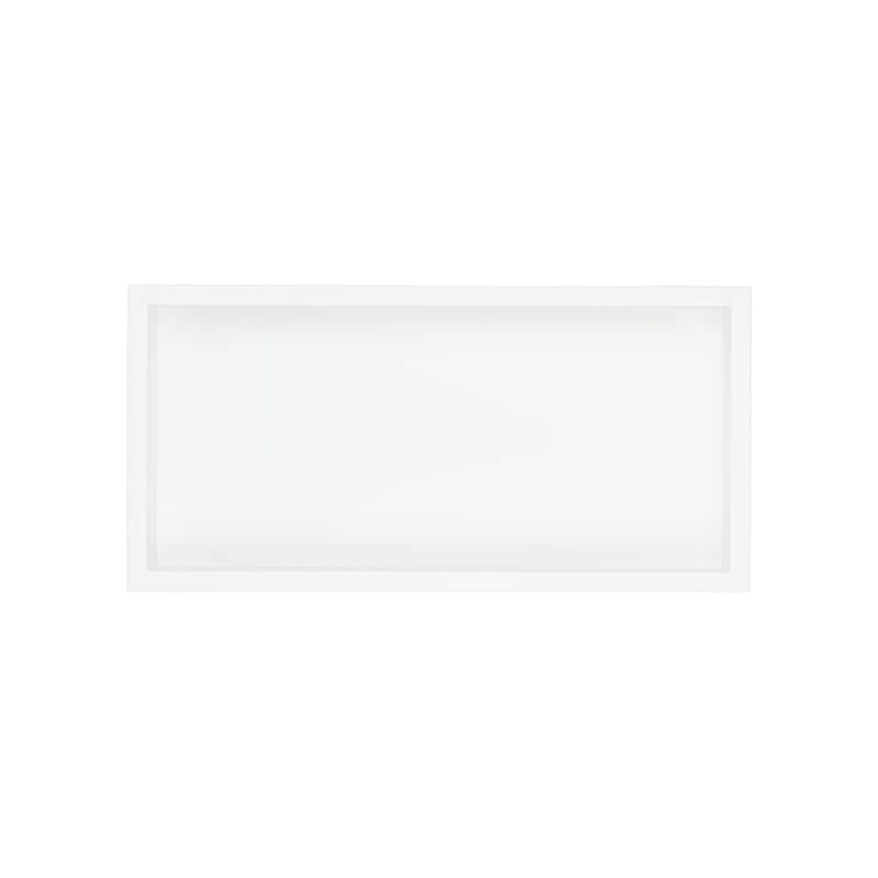 24"x12" Stainless Steel 18 Gauge White Cream Rectangular Recessed Shower Niche