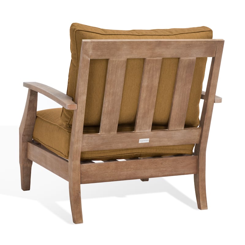 SAFAVIEH Couture Outdoor Patio Furniture Martinique Wood Arm Chair - 31"W x 36"D x 33"H