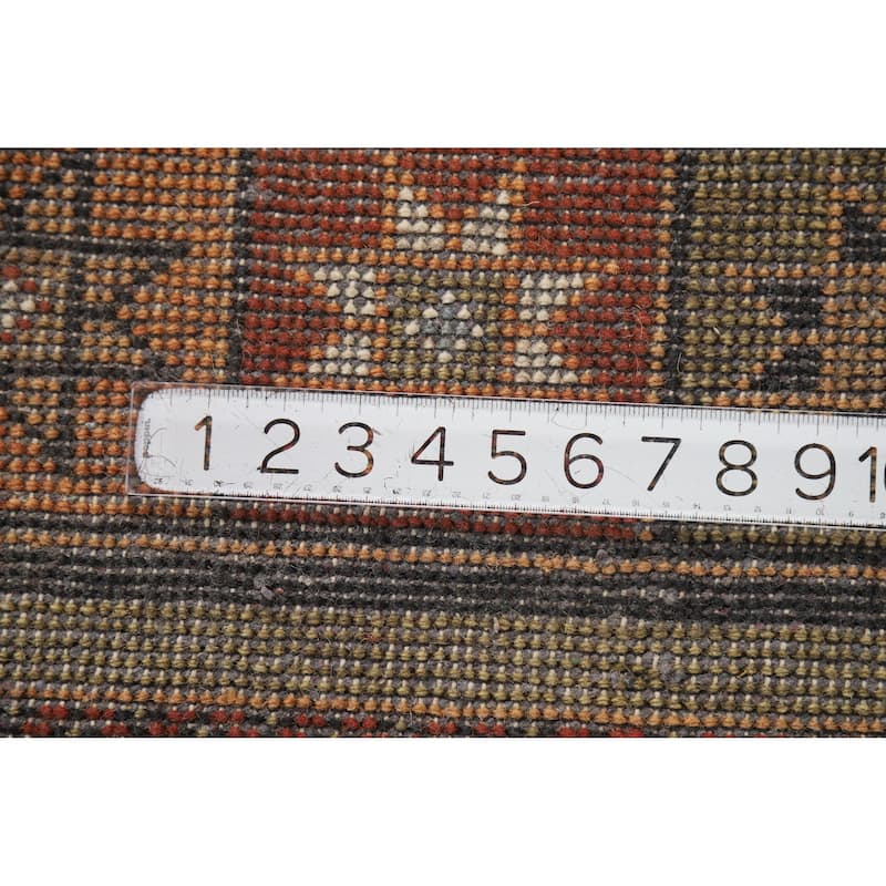 Hand Knotted Oriental 100% Wool Carpet Traditional Tribal Green Heriz (serapi) Runner Rug - 9' 11'' X 4' 1''