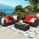 preview thumbnail 11 of 23, Gymax 4PCS Rattan Patio Conversation Set Outdoor Furniture Set w/