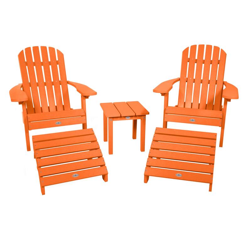 BAHIA VERDE OUTDOORS Cape 5-Piece Adirondack Conversation Set - Citrus Orange
