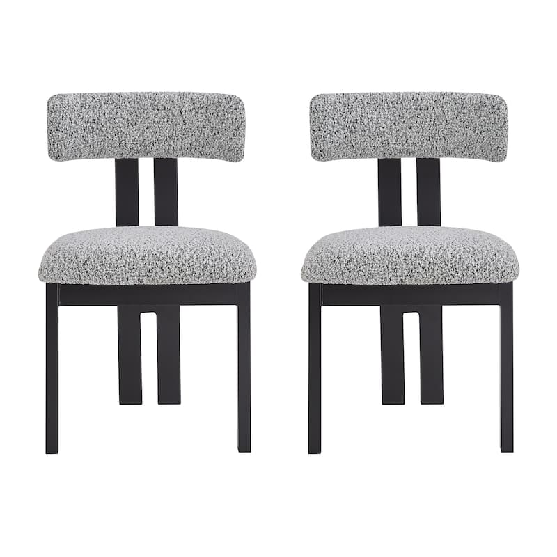 2Pcs Upholstered Armless Modern Dining Chairs Kitchen Chairs with With Metal Legs & Non-Slip Pads