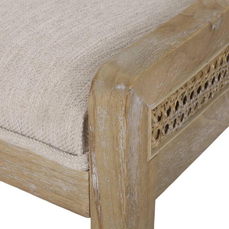 Christopher Knight Home - Sorenza 7pc Dining Set with Cane Rattan Dining Chairs and Rubberwood Table