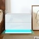preview thumbnail 14 of 13, 2-Drawers LED Modern Nightstand Bedside End Table Stand USB Charge White - 2-drawer