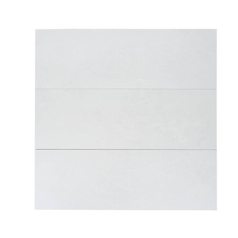 Imprint 16x48 in. Soft Cloud White Matte Ceramic Soft Vein Large Wall and Floor Tile (15.5 sq ft/case, 3-Pack)