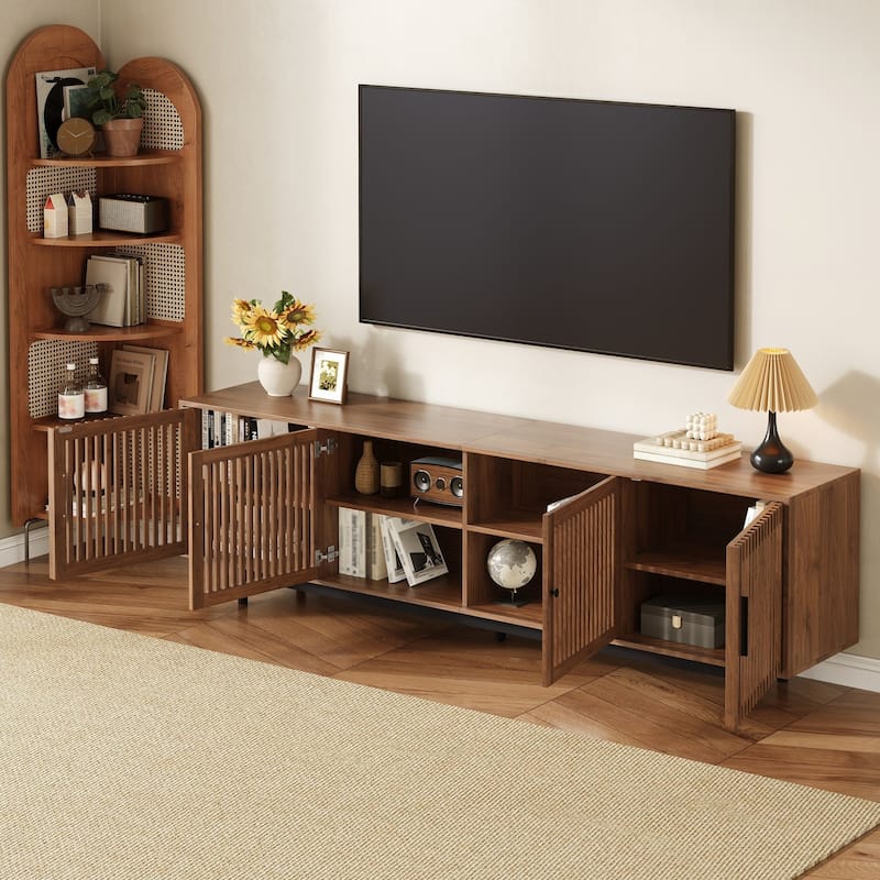 78 in with Openwork Cabinet Doors TV Stand for TVs up to 85 in - n/a