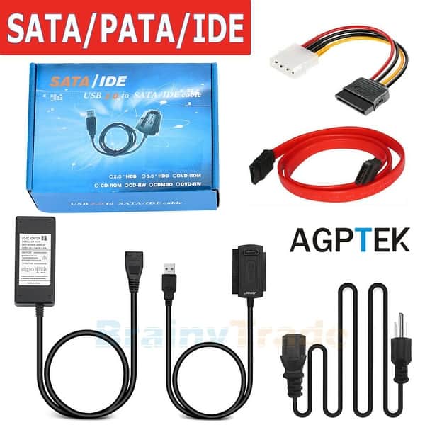 AGPtek USB 2.0 to 2.5" 3.5" IDE HDD Hard Drive Converter Adapter Cable - M - - 34475586
