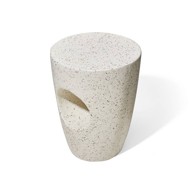 Glitzhome 18"H MGO Faux Concrete Plant Stand Accent Table Garden Stool