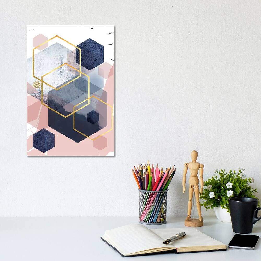 iCanvas "Abstract Navy Blush Gold I" by Urban Epiphany Canvas Print