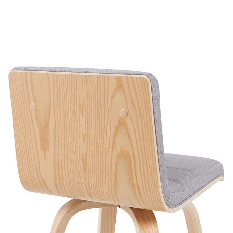 Skara Mid-Century Swivel Counter Stool, Upholstered Counter Height Chair with Bentwood Legs