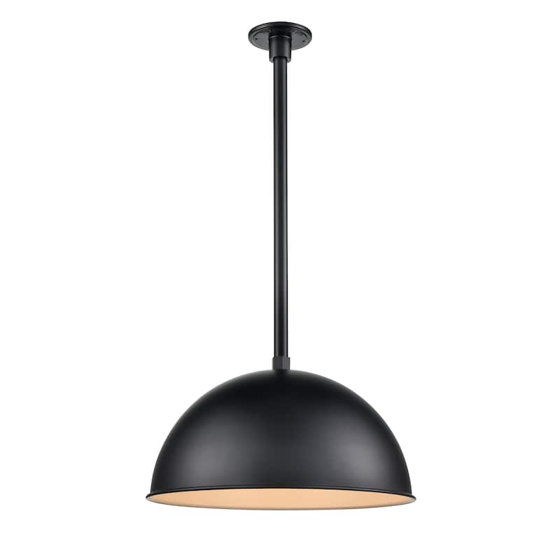 R Series 1-Light Wide Deep Bowl Satin Black - Satin Black