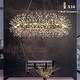 preview thumbnail 6 of 8, Modern Firework Crystal Chandelier for Dining Room and Living Room Bulb Included W 47.2" - Antique Bronze