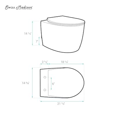 Chaux Wall-Hung Elongated Toilet Bowl - 20.5" x 14.75" 14.38"